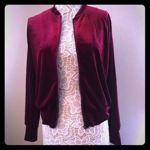 Hazel brand velvet  bomber jacket